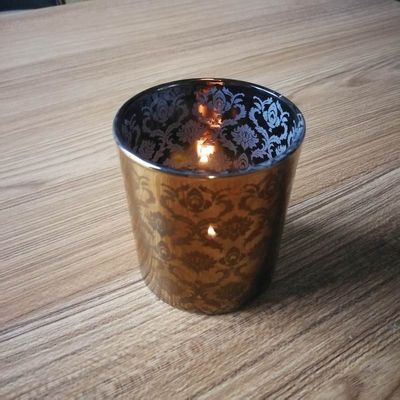 คุณภาพ Copper Glass Candle Holders With Laser Engrave Pattern โรงงาน