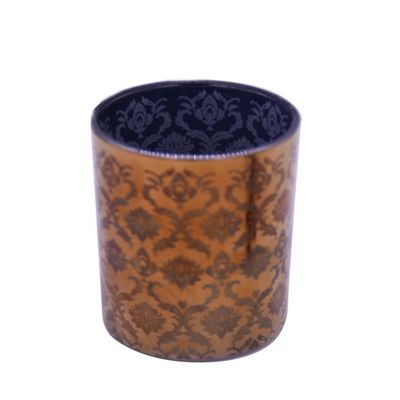 คุณภาพ Copper Glass Candle Holders With Laser Engrave Pattern โรงงาน