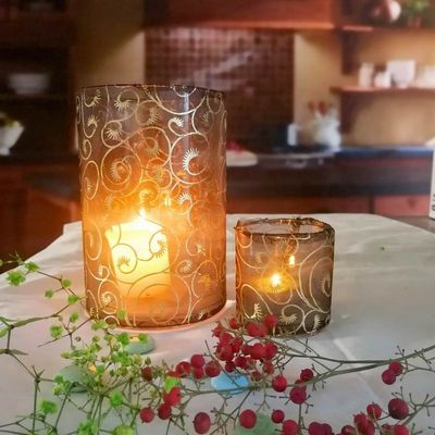 คุณภาพ Decorative Handmade Silk Sleeve Coat Cylinder Candle Holders โรงงาน