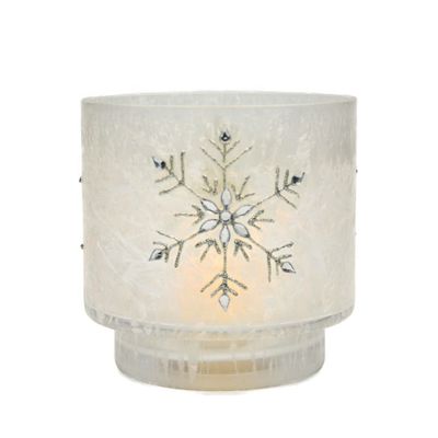 คุณภาพ Snow Flake Glass Candle Holders โรงงาน