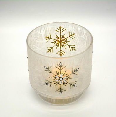 คุณภาพ Snow Flake Glass Candle Holders โรงงาน