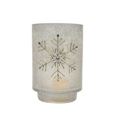 คุณภาพ Snow Flake Glass Candle Holders โรงงาน