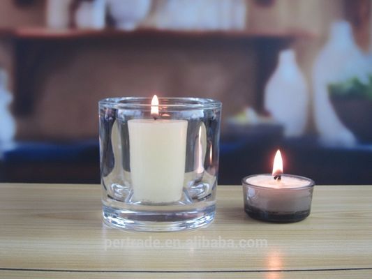 คุณภาพ Thick Wall Glass Cylinder Candle Holders For Table Decoration โรงงาน