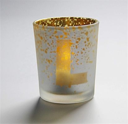 คุณภาพ Electroplated Matte Glass Candle Holders With Morden Pattern โรงงาน