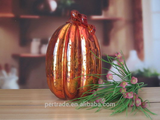 คุณภาพ Pumpkin Lantern Antique Glass Candle Holders For Halloween โรงงาน