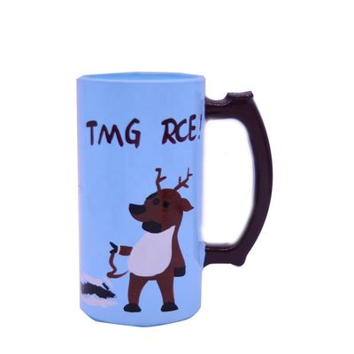 คุณภาพ Color Decorated Steins Customize Handpainted Glass Beer Mug โรงงาน