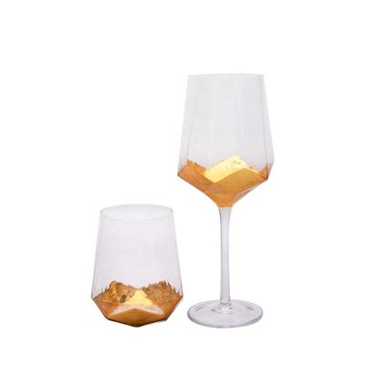 คุณภาพ Customize Stemless Gold Foil Decorated Crystal Wine Glass โรงงาน
