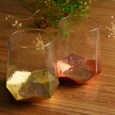 คุณภาพ Customize Stemless Gold Foil Decorated Crystal Wine Glass โรงงาน