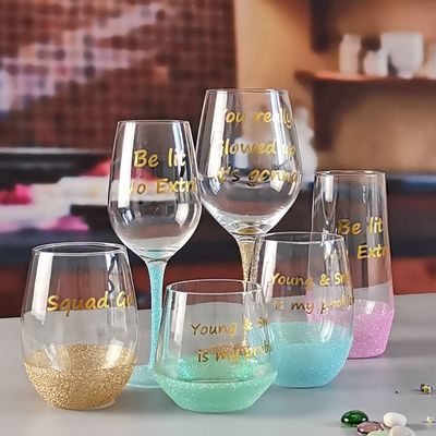 คุณภาพ LFGB 450ml Wine Glass , Crystal Wine Glass For Anuversery Party โรงงาน