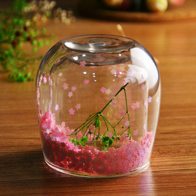 คุณภาพ Customized Double Wall Glass Coffee Cup Decorative Glitter Tumbler Drinking Glasses โรงงาน