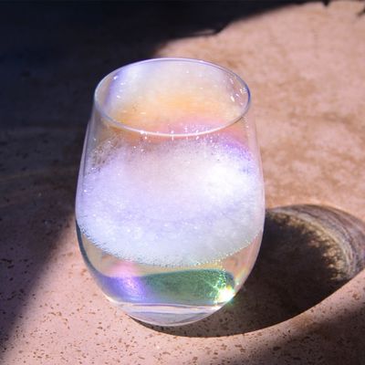 คุณภาพ Ion Plated Rainbowl 16 Oz Stemless Wine Glass , Antique Crystal Wine Glasses โรงงาน