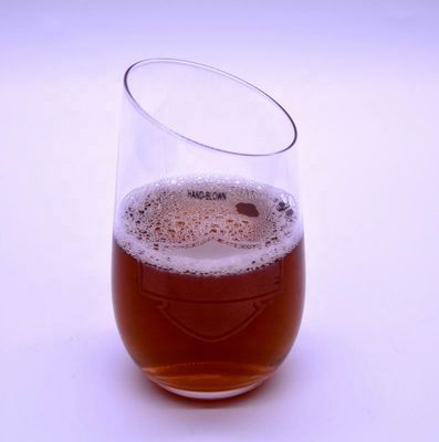 คุณภาพ Bevel Oblique Edge Stemless Crystal Wine Glass With Angle Top โรงงาน