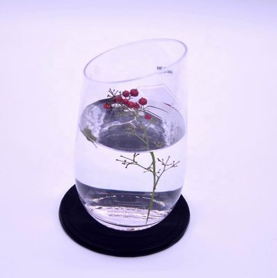 คุณภาพ Bevel Oblique Edge Stemless Crystal Wine Glass With Angle Top โรงงาน