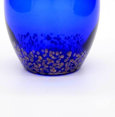 คุณภาพ Handblowned Blue Rock Golden Dots Crystal Wine Glass โรงงาน