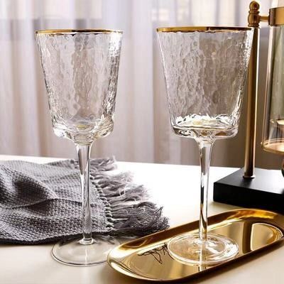 คุณภาพ Hammer Texture Crystal Wine Glass In Triangle Shape โรงงาน