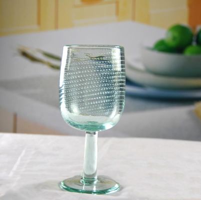 คุณภาพ Natural Color Thick Wall 11oz Vintage Crystal Goblets With Bubbles โรงงาน