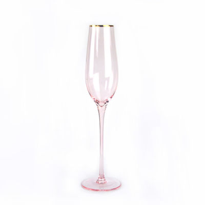 คุณภาพ Gold Rim Pink Crystal Wine Glass For Holiday Party โรงงาน