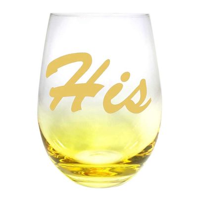 คุณภาพ Egg Shape  Stemless Clear Wine Glass ，Clear Stemless Wine Glasses With Golden Fonts โรงงาน
