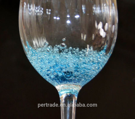 คุณภาพ Handmade Ocean Blue Wine Goblet Glass With Sparkling Bubbles โรงงาน