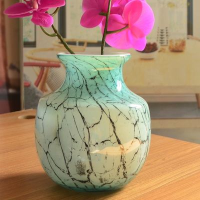 คุณภาพ Marble Stripes Large Glass Vase Centerpieces โรงงาน