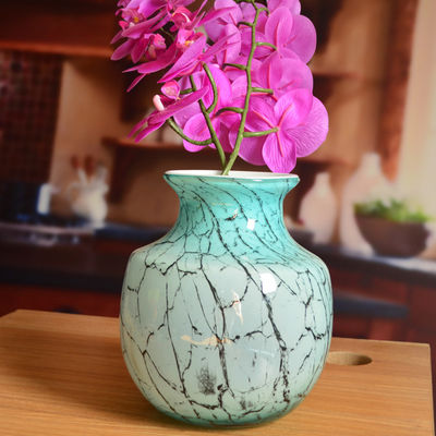 คุณภาพ Marble Stripes Large Glass Vase Centerpieces โรงงาน