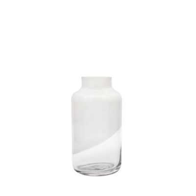 คุณภาพ Hand Made Solid White Top Half Ceramic Glass Jar Vase โรงงาน
