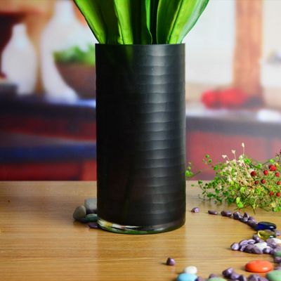 คุณภาพ Hand Engraved Cylinder Decorative Glass Vase ,  Cylinder Vase Centerpieces With Pattern โรงงาน