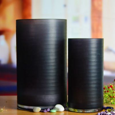 คุณภาพ Hand Engraved Cylinder Decorative Glass Vase ,  Cylinder Vase Centerpieces With Pattern โรงงาน