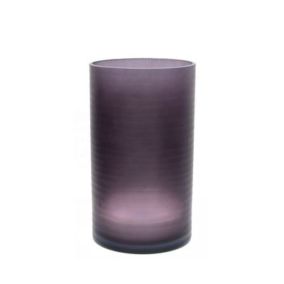 คุณภาพ Hand Engraved Cylinder Decorative Glass Vase ,  Cylinder Vase Centerpieces With Pattern โรงงาน