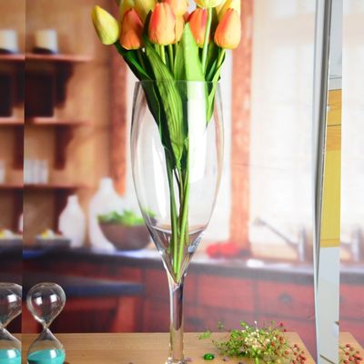 คุณภาพ Europe Style Long Stem Glass Vase Centerpiece For Party โรงงาน