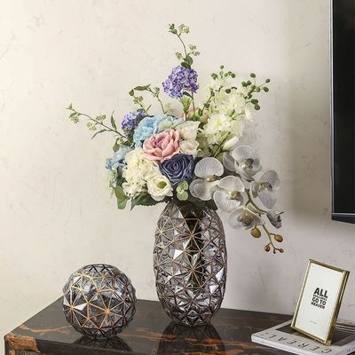 คุณภาพ Creative Handpainted Decorative Glass Vase For Wedding โรงงาน