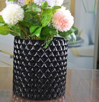 คุณภาพ Emobossed Decorative Glass Vase โรงงาน