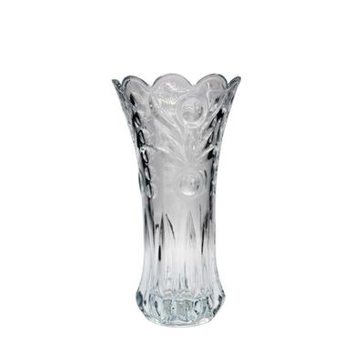 คุณภาพ Bohemian Style Crystal Embossed Pattern Decorative Glass Vase โรงงาน