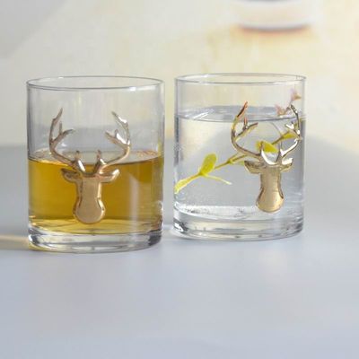 คุณภาพ Decorative Round Personalised Whisky Glass For Christmas โรงงาน