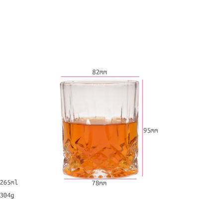 คุณภาพ Old Fashioned Lead Free Embossed 10 Oz Whiskey Glasses , Whiskey Tasting Glasses โรงงาน