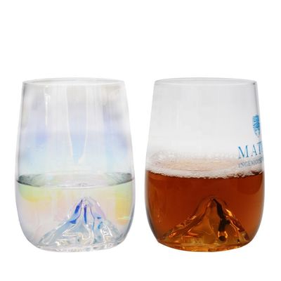 คุณภาพ 14 Oz Whiskey Glasses With Creative Ice Montain Bottom โรงงาน