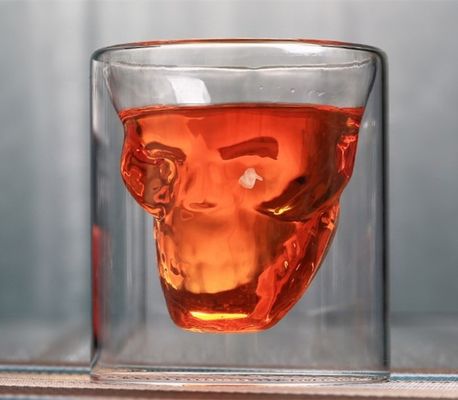 คุณภาพ Skull Shaped Double Wall 2.5oz Old Fashioned Whiskey Tumbler โรงงาน