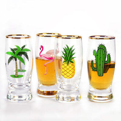 คุณภาพ Color Decal Printed Unique Shot Glasses โรงงาน