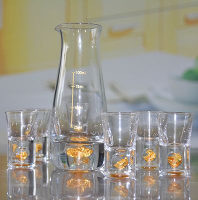 คุณภาพ Gold Foil Bottom Shot Glass Set โรงงาน