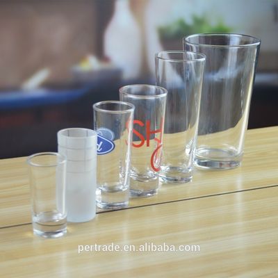 คุณภาพ High White Glass Customized Color Logo Tequila Shot Glass , Crystal Shot Glasses โรงงาน