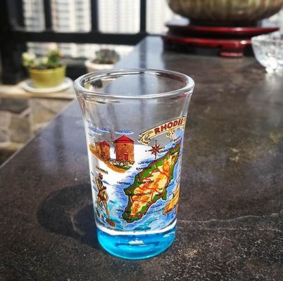 คุณภาพ Logo Printed Clear  Unique Shot Glasses With Color Decal โรงงาน