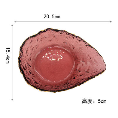 คุณภาพ Irregular shaped Colored Creative Glass Charger Plates โรงงาน