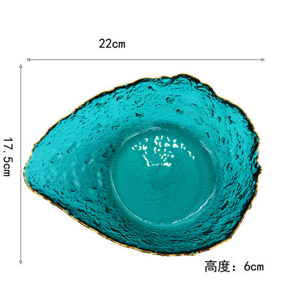 คุณภาพ Irregular shaped Colored Creative Glass Charger Plates โรงงาน