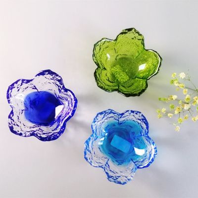 คุณภาพ Ins Cherry Blossom Glass Sauce Plates For Dinner Table โรงงาน