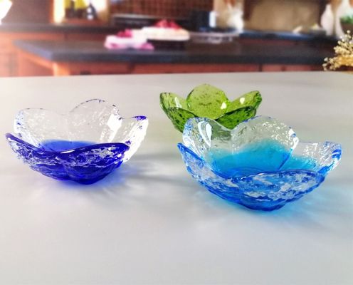 คุณภาพ Ins Cherry Blossom Glass Sauce Plates For Dinner Table โรงงาน