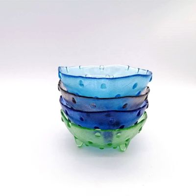 คุณภาพ Unique 3 Feet Glass Charger Plates For Fruit And Dessert โรงงาน