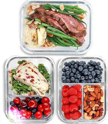 คุณภาพ Borosilicate Pressed Glass Lunch Boxes With Locking Lids โรงงาน