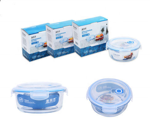 คุณภาพ Borosilicate Pressed Glass Lunch Boxes With Locking Lids โรงงาน