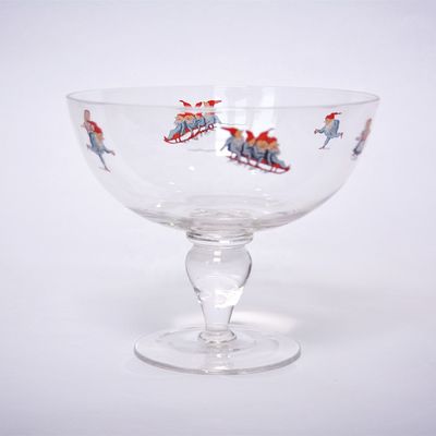 คุณภาพ Large Diameter Crystal Glass Fruit Bowl , Crystal Salad Serving Bowl With Stand โรงงาน