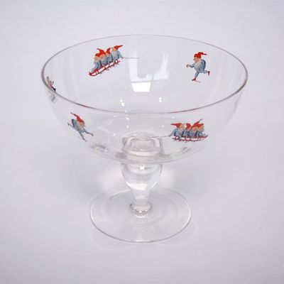 คุณภาพ Large Diameter Crystal Glass Fruit Bowl , Crystal Salad Serving Bowl With Stand โรงงาน